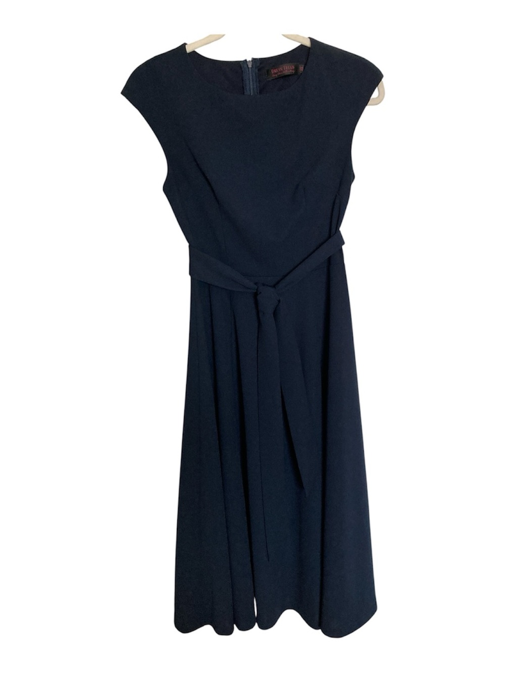 Sleeveless Navy Tie-Waist Dress, Sz 2